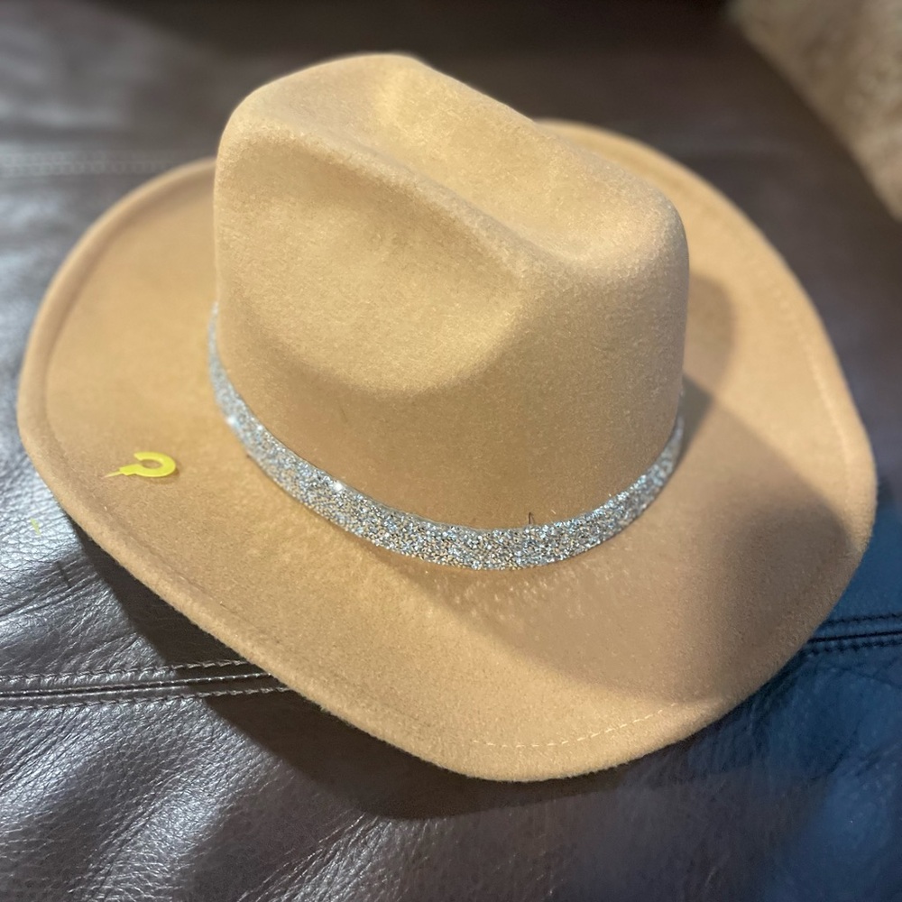Vintage Western Cowboy Hat with glitter glitzy band OSFM